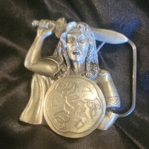 Female Viking Warrior Belt Buckle (Unisex)